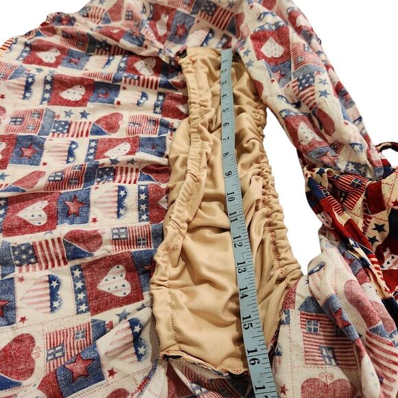 Sleeveless Top For Women Large American Flag Hearts Printed Halter Neck Open Top - Picture 4 of 6